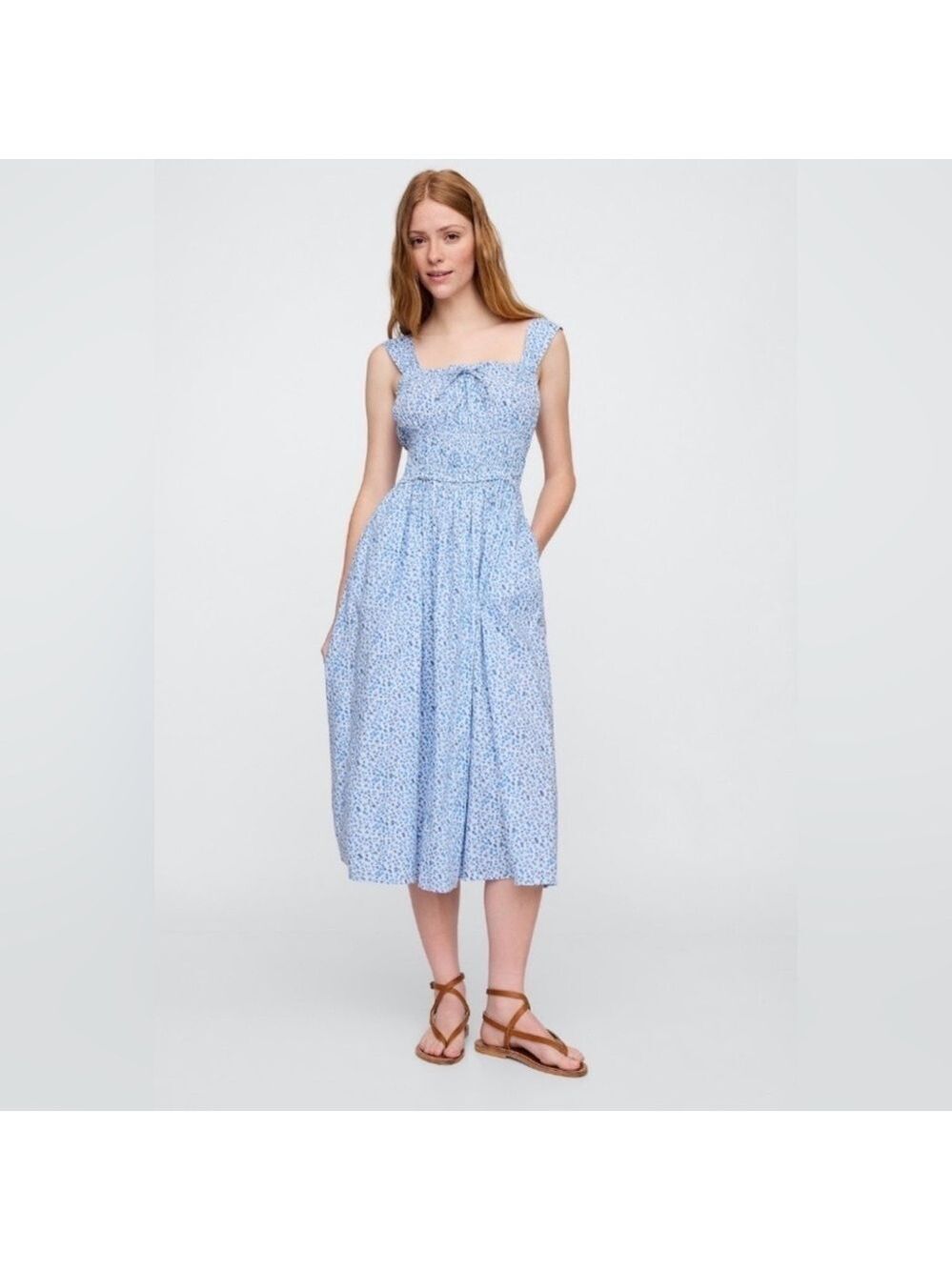 Gap Ditsy Floral Smocked Summer Vacation Maxi Dress Wedding Guest NWT XL